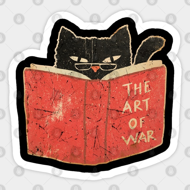 Cat Art of War - Vintage Sticker by Shelie Senpai